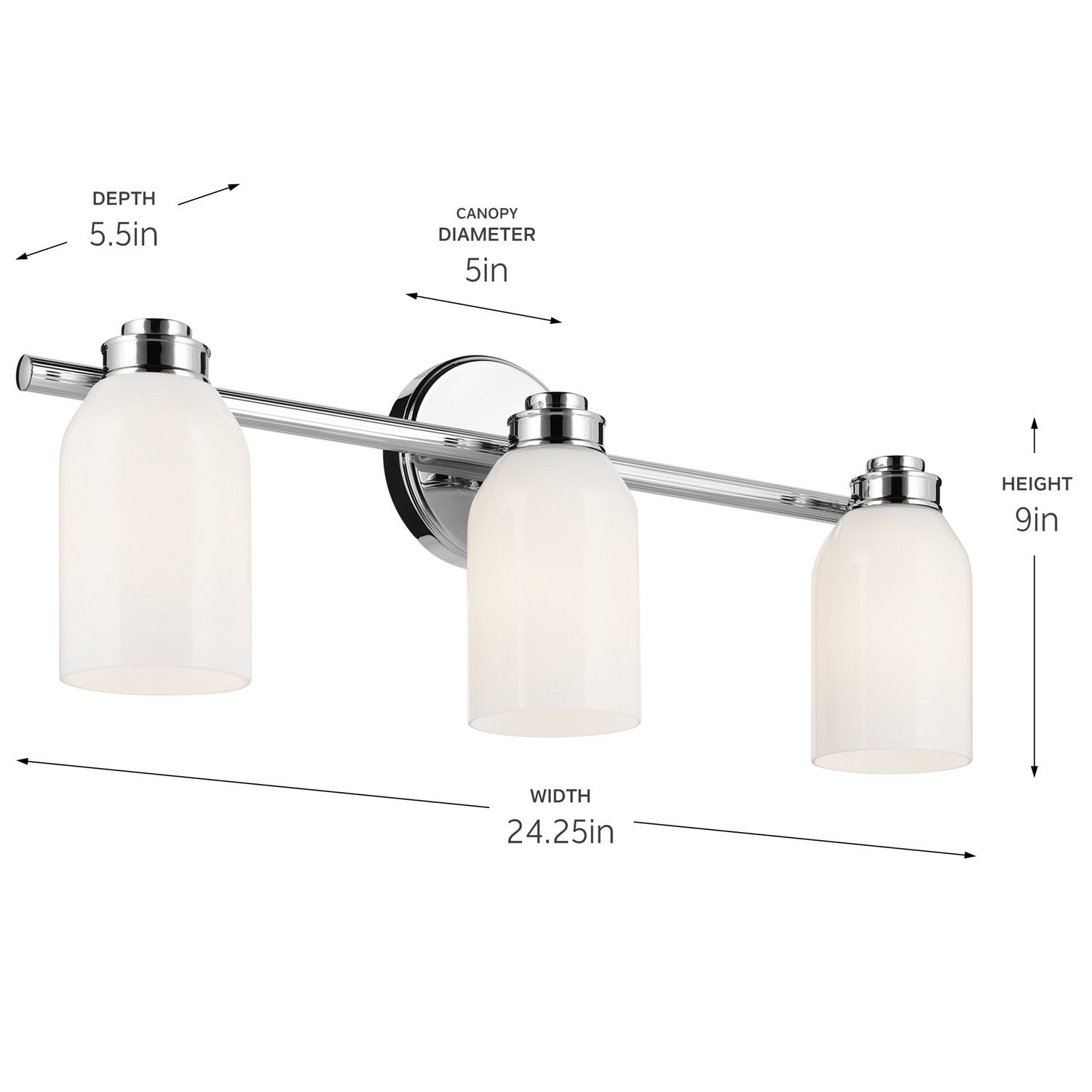 Kichler - 55202CH - Three Light Bath - Shae - Chrome