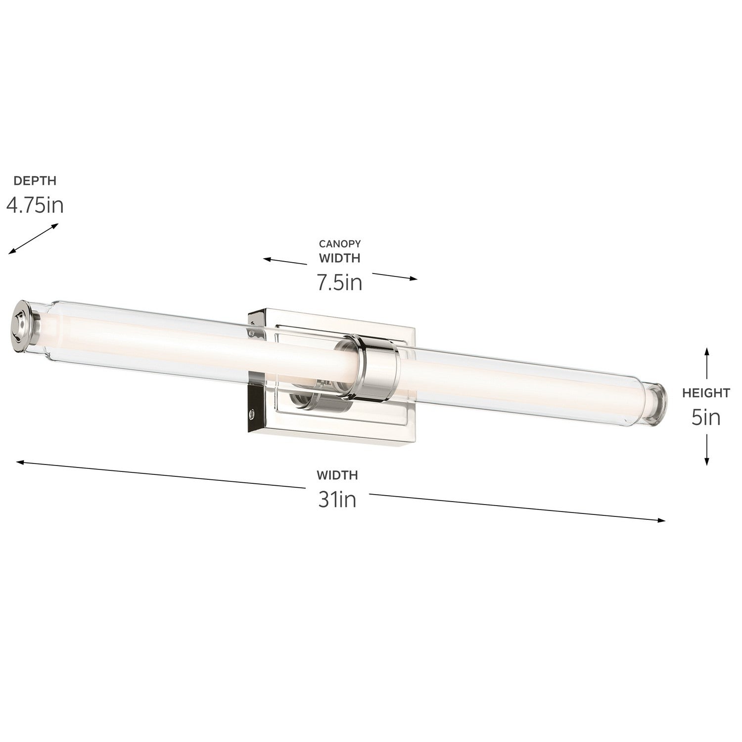 Kichler - 55239PNLED - LED Linear Bath - Laurene - Polished Nickel