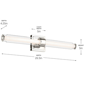 Kichler - 55238PNLED - LED Linear Bath - Laurene - Polished Nickel