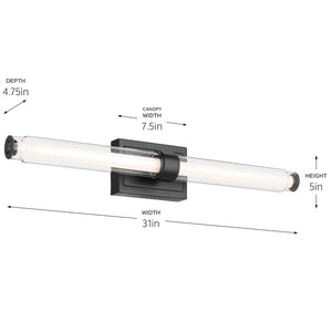 Kichler - 55239BKLED - LED Linear Bath - Laurene - Black