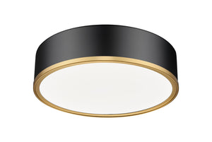 Z-Lite - 1018F16-MB-MGLD-LED - LED Flush Mount - Bradley - Matte Black + Modern Gold