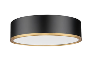 Z-Lite - 1018F16-MB-MGLD-LED - LED Flush Mount - Bradley - Matte Black + Modern Gold