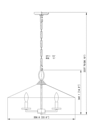 Z-Lite - 1953-22MB - Five Light Pendant - Rialto - Matte Black