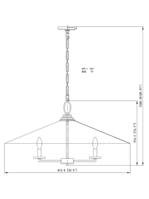Z-Lite - 1953-32SPT - Six Light Pendant - Rialto - Signature Pewter