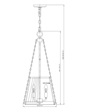 Z-Lite - 1954P12-MB - Four Light Pendant - Madeline - Matte Black