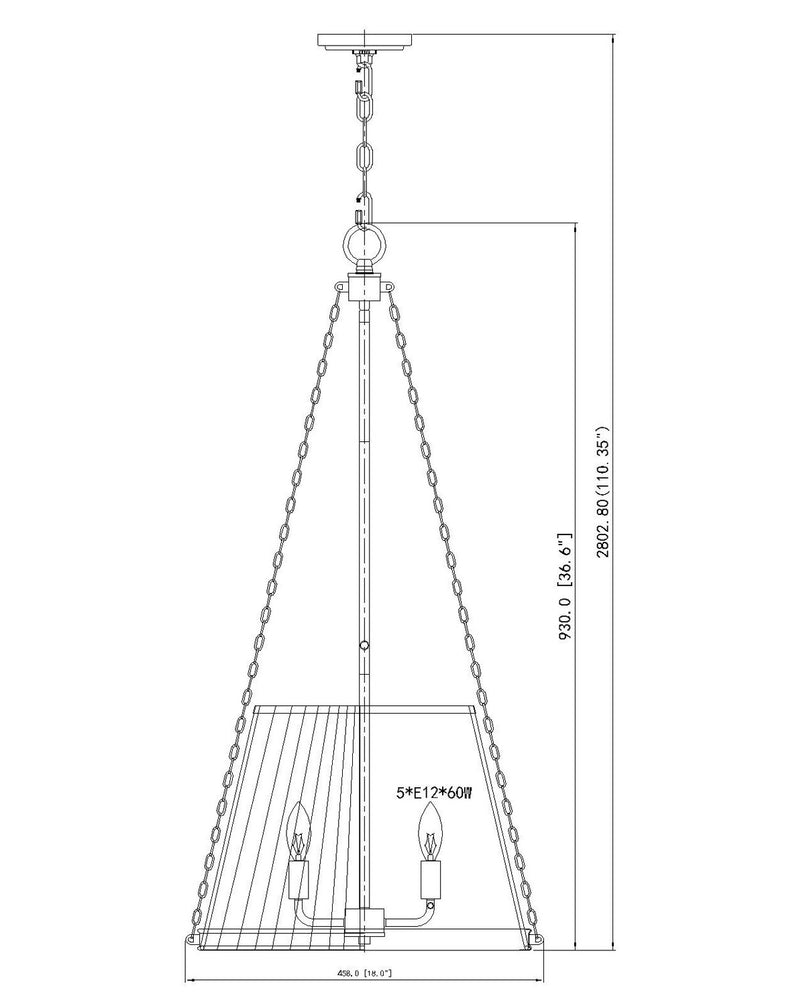 Z-Lite - 1954P18-BN - Five Light Pendant - Madeline - Brushed Nickel