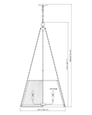 Z-Lite - 1954P24-BN - Six Light Pendant - Madeline - Brushed Nickel