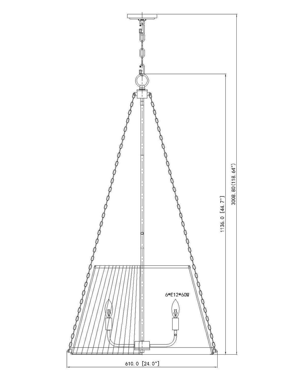 Z-Lite - 1954P24-MGLD - Six Light Pendant - Madeline - Modern Gold