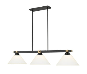 Z-Lite - 1955-3MB-RB-AMO14 - Three Light Billiard - Bronte - Matte Black + Rubbed Brass