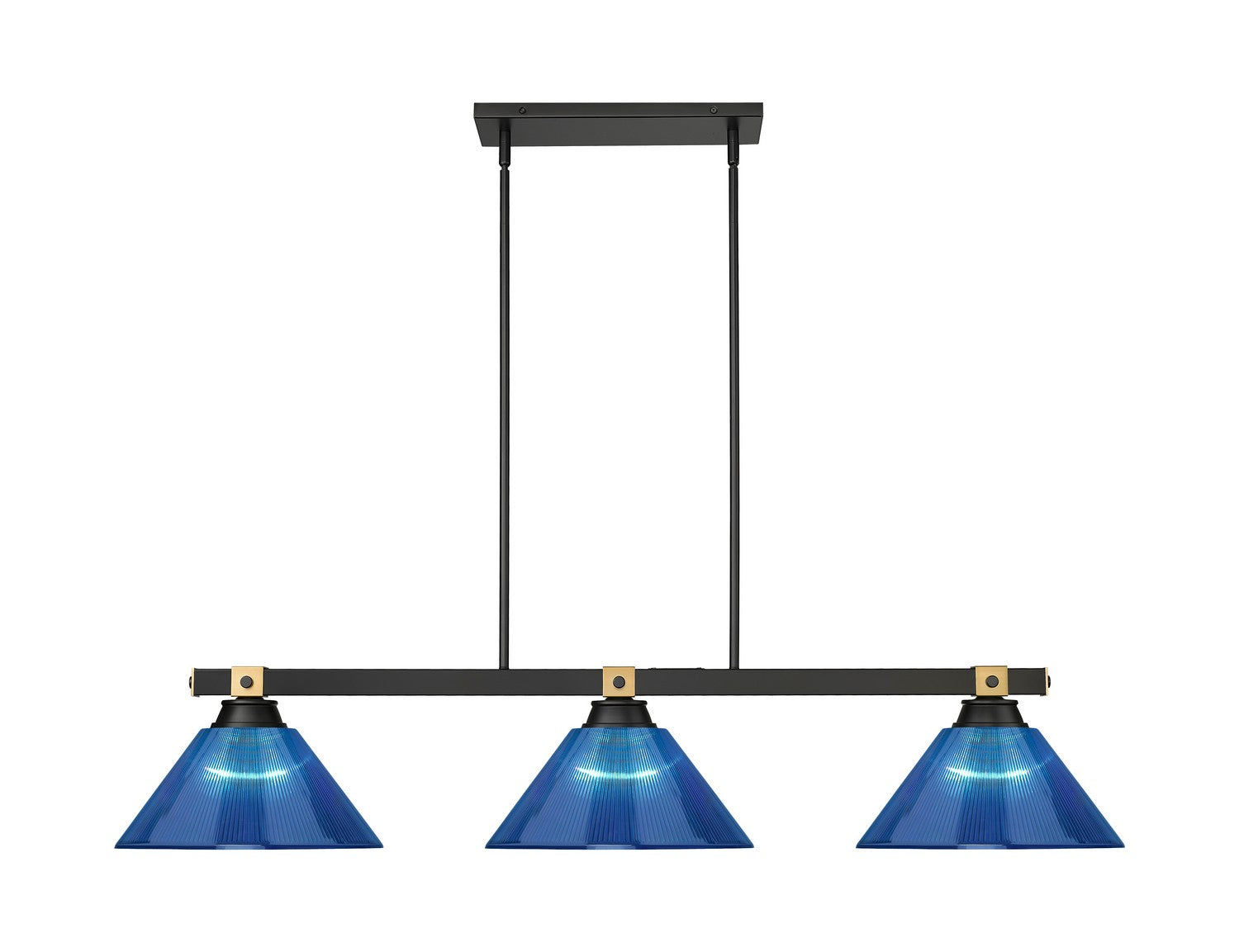 Z-Lite - 1955-3MB-RB-ARDB - Three Light Billiard - Bronte - Matte Black + Rubbed Brass