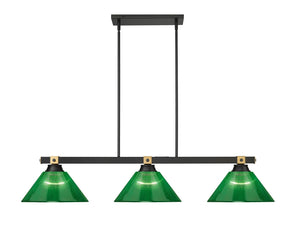 Z-Lite - 1955-3MB-RB-ARG - Three Light Billiard - Bronte - Matte Black + Rubbed Brass
