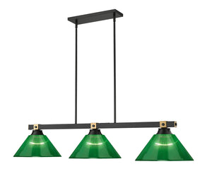 Z-Lite - 1955-3MB-RB-ARG - Three Light Billiard - Bronte - Matte Black + Rubbed Brass