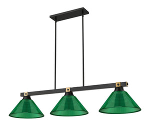 Z-Lite - 1955-3MB-RB-ARG - Three Light Billiard - Bronte - Matte Black + Rubbed Brass