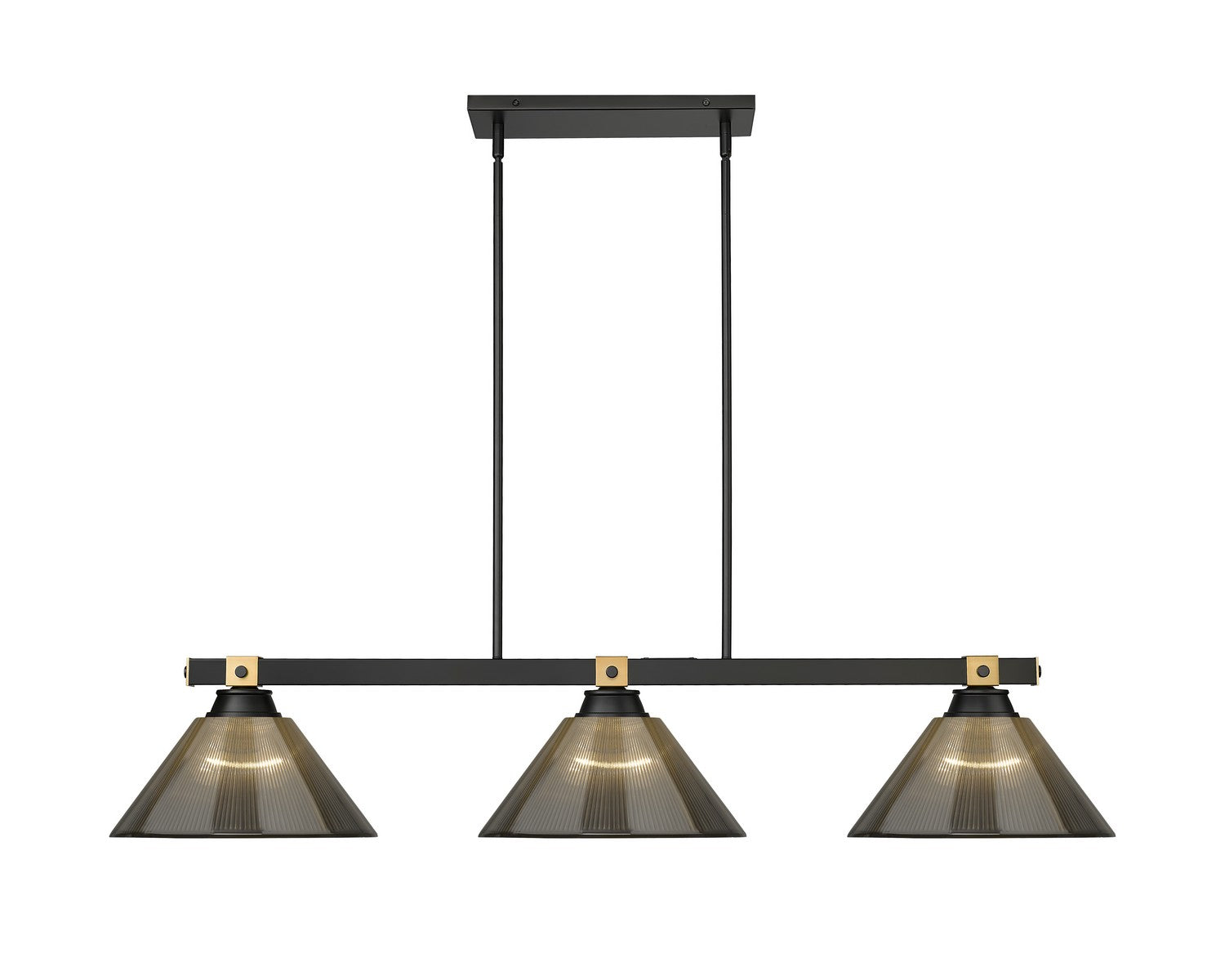 Z-Lite - 1955-3MB-RB-ARS - Three Light Billiard - Bronte - Matte Black + Rubbed Brass