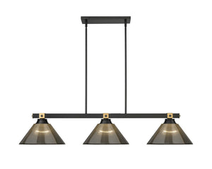 Z-Lite - 1955-3MB-RB-ARS - Three Light Billiard - Bronte - Matte Black + Rubbed Brass