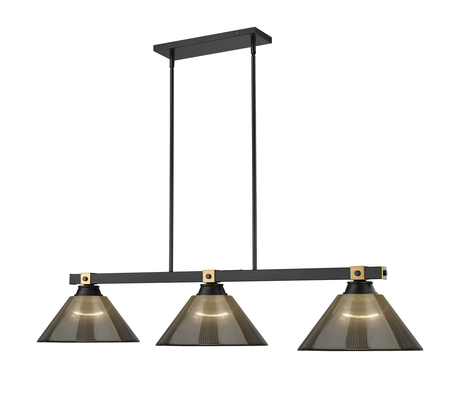 Z-Lite - 1955-3MB-RB-ARS - Three Light Billiard - Bronte - Matte Black + Rubbed Brass