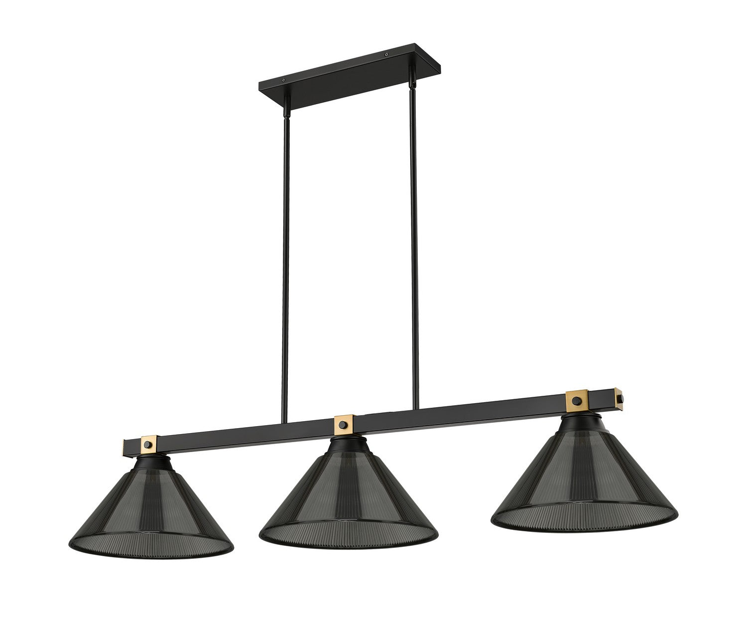 Z-Lite - 1955-3MB-RB-ARS - Three Light Billiard - Bronte - Matte Black + Rubbed Brass