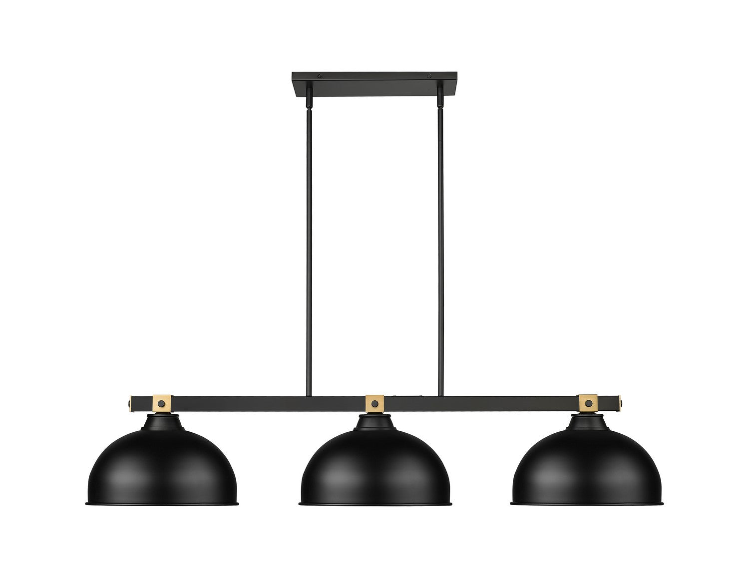 Z-Lite - 1955-3MB-RB-D13MB - Three Light Billiard - Bronte - Matte Black + Rubbed Brass