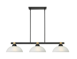Z-Lite - 1955-3MB-RB-DWL14 - Three Light Billiard - Bronte - Matte Black + Rubbed Brass