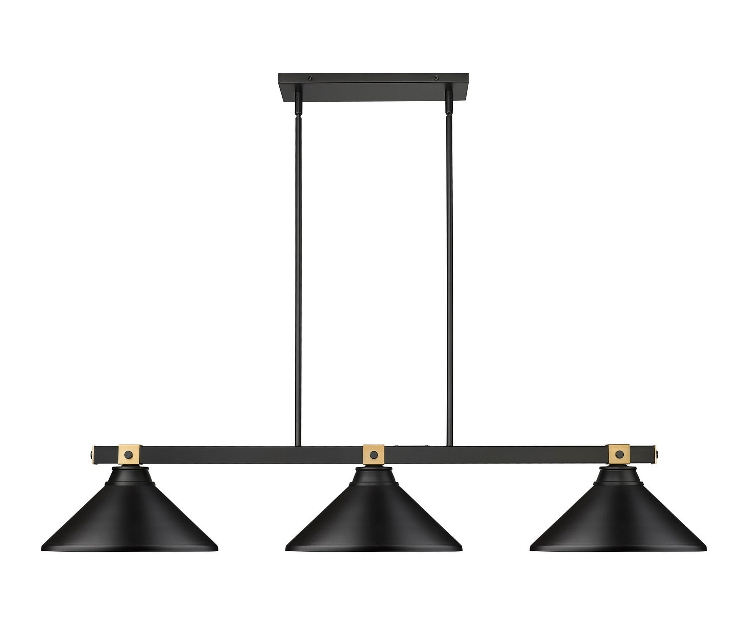 Z-Lite - 1955-3MB-RB-MMB - Three Light Billiard - Bronte - Matte Black + Rubbed Brass