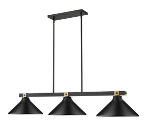 Z-Lite - 1955-3MB-RB-MMB - Three Light Billiard - Bronte - Matte Black + Rubbed Brass