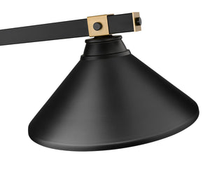 Z-Lite - 1955-3MB-RB-MMB - Three Light Billiard - Bronte - Matte Black + Rubbed Brass