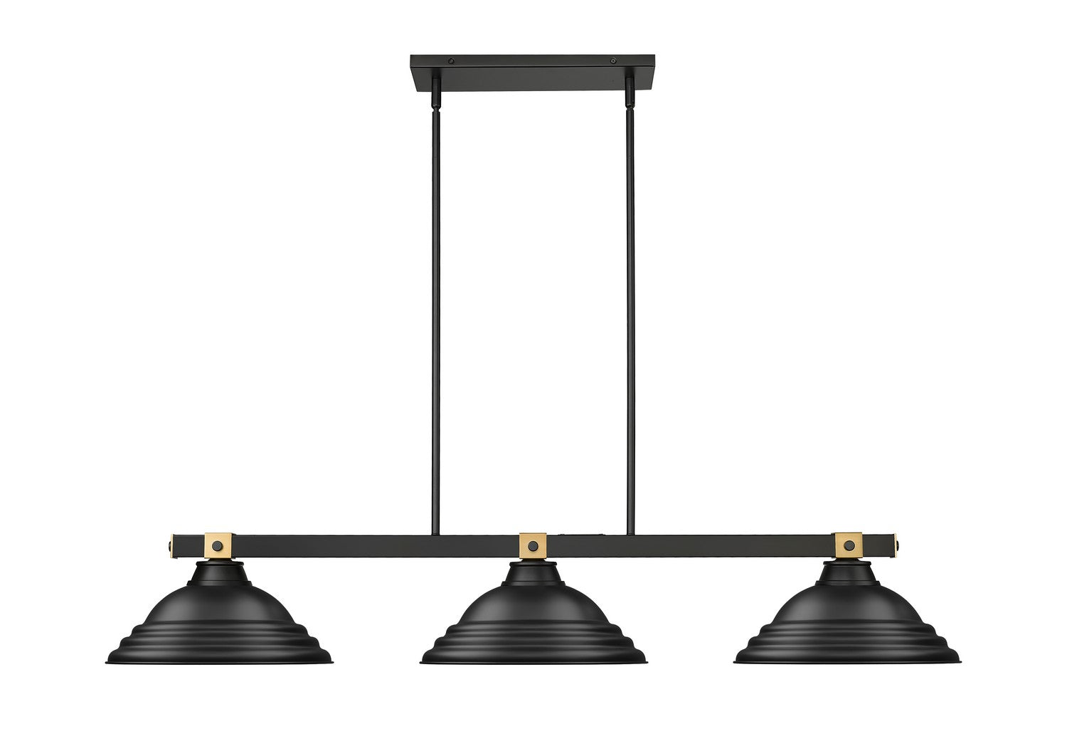 Z-Lite - 1955-3MB-RB-SMB - Three Light Billiard - Bronte - Matte Black + Rubbed Brass
