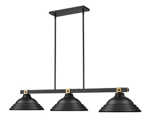 Z-Lite - 1955-3MB-RB-SMB - Three Light Billiard - Bronte - Matte Black + Rubbed Brass