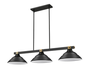 Z-Lite - 1955-3MB-RB-SMB - Three Light Billiard - Bronte - Matte Black + Rubbed Brass