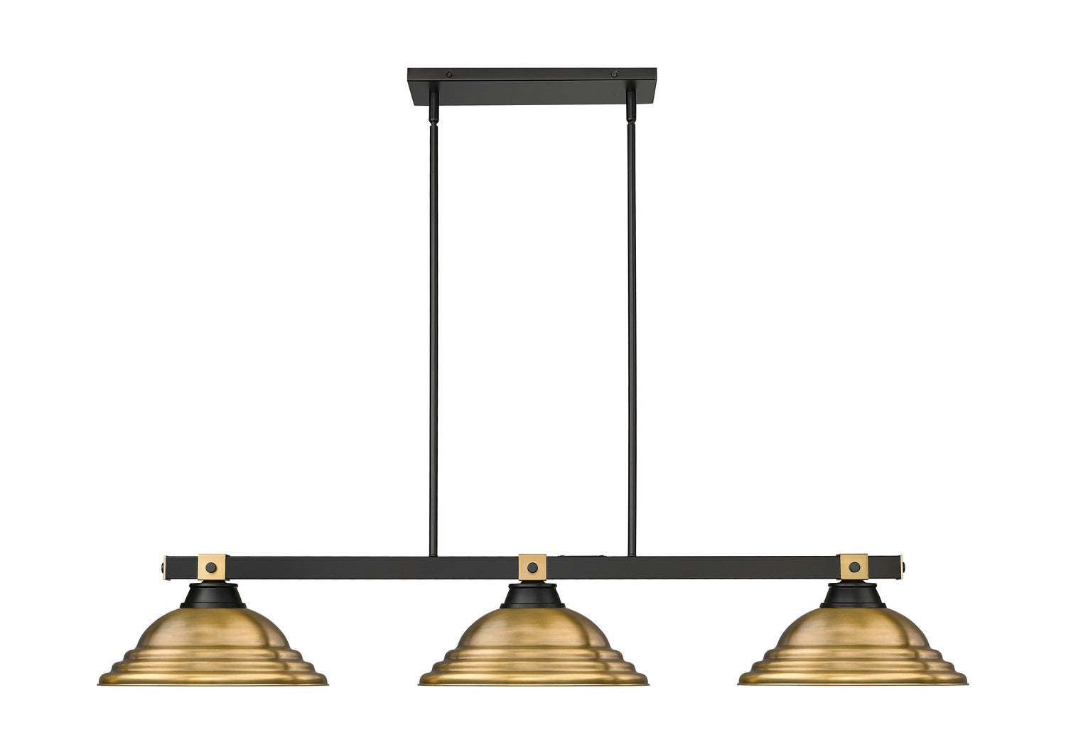 Z-Lite - 1955-3MB-RB-SRB - Three Light Billiard - Bronte - Matte Black + Rubbed Brass