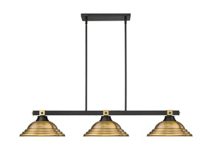Z-Lite - 1955-3MB-RB-SRB - Three Light Billiard - Bronte - Matte Black + Rubbed Brass