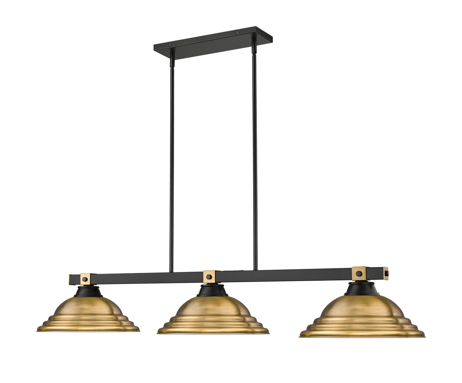 Z-Lite - 1955-3MB-RB-SRB - Three Light Billiard - Bronte - Matte Black + Rubbed Brass