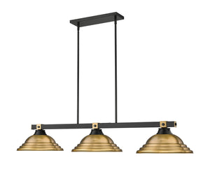 Z-Lite - 1955-3MB-RB-SRB - Three Light Billiard - Bronte - Matte Black + Rubbed Brass