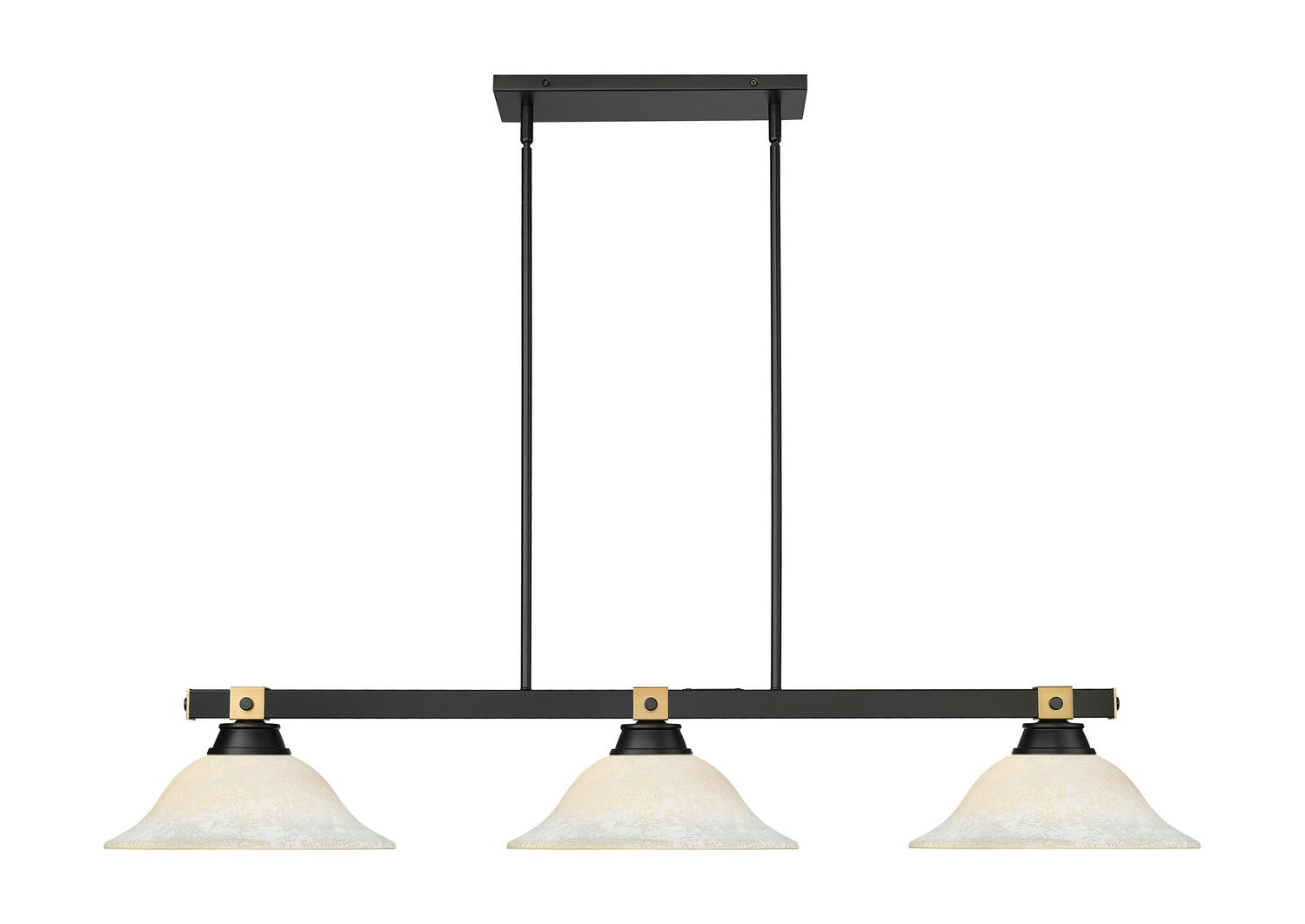 Z-Lite - 1955-3MB-RB-WM16 - Three Light Billiard - Bronte - Matte Black + Rubbed Brass