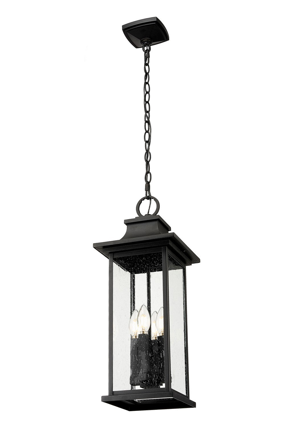 Z-Lite - 5017CHB-BK - Four Light Outdoor Chain Mount Ceiling Fixture - Tiberius - Black