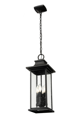 Z-Lite - 5017CHB-BK - Four Light Outdoor Chain Mount Ceiling Fixture - Tiberius - Black