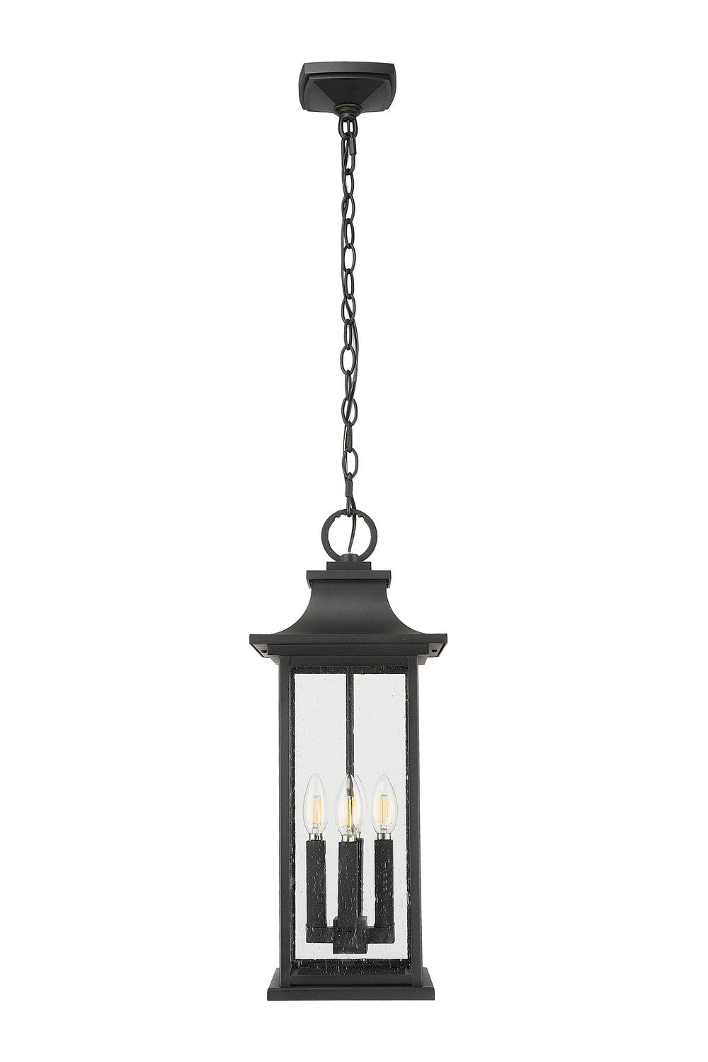 Z-Lite - 5017CHB-BK - Four Light Outdoor Chain Mount Ceiling Fixture - Tiberius - Black