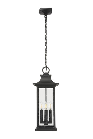 Z-Lite - 5017CHB-BK - Four Light Outdoor Chain Mount Ceiling Fixture - Tiberius - Black
