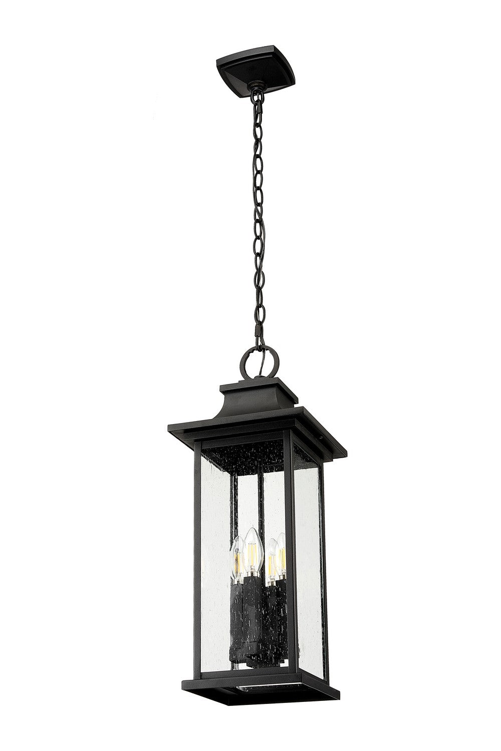 Z-Lite - 5017CHB-BK - Four Light Outdoor Chain Mount Ceiling Fixture - Tiberius - Black