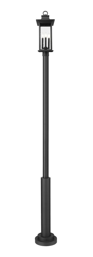 Z-Lite - 5017PHBR-5010P-BK - Four Light Outdoor Post Mounted Fixture - Tiberius - Black