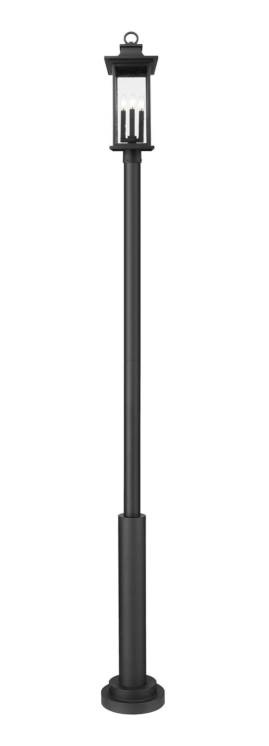 Z-Lite - 5017PHBR-5010P-BK - Four Light Outdoor Post Mounted Fixture - Tiberius - Black