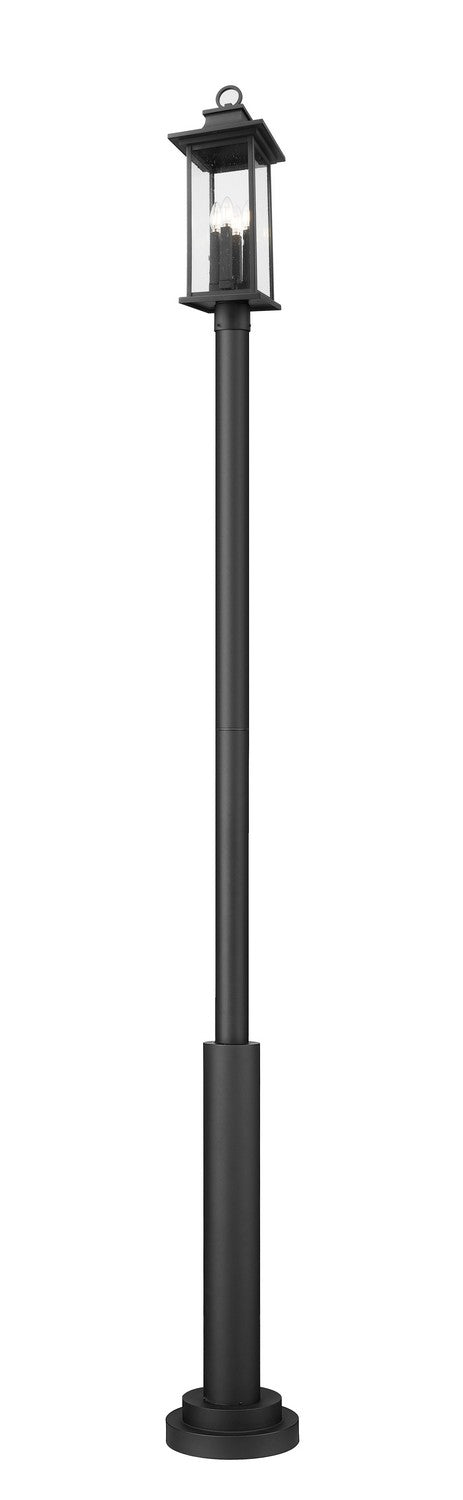 Z-Lite - 5017PHBR-5010P-BK - Four Light Outdoor Post Mounted Fixture - Tiberius - Black
