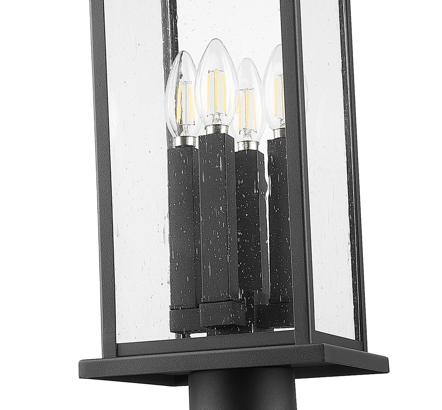 Z-Lite - 5017PHBR-5010P-BK - Four Light Outdoor Post Mounted Fixture - Tiberius - Black