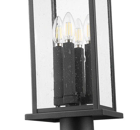 Z-Lite - 5017PHBR-5010P-BK - Four Light Outdoor Post Mounted Fixture - Tiberius - Black