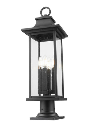 Z-Lite - 5017PHBR-533PM-BK - Four Light Outdoor Pier Mounted Fixture - Tiberius - Black