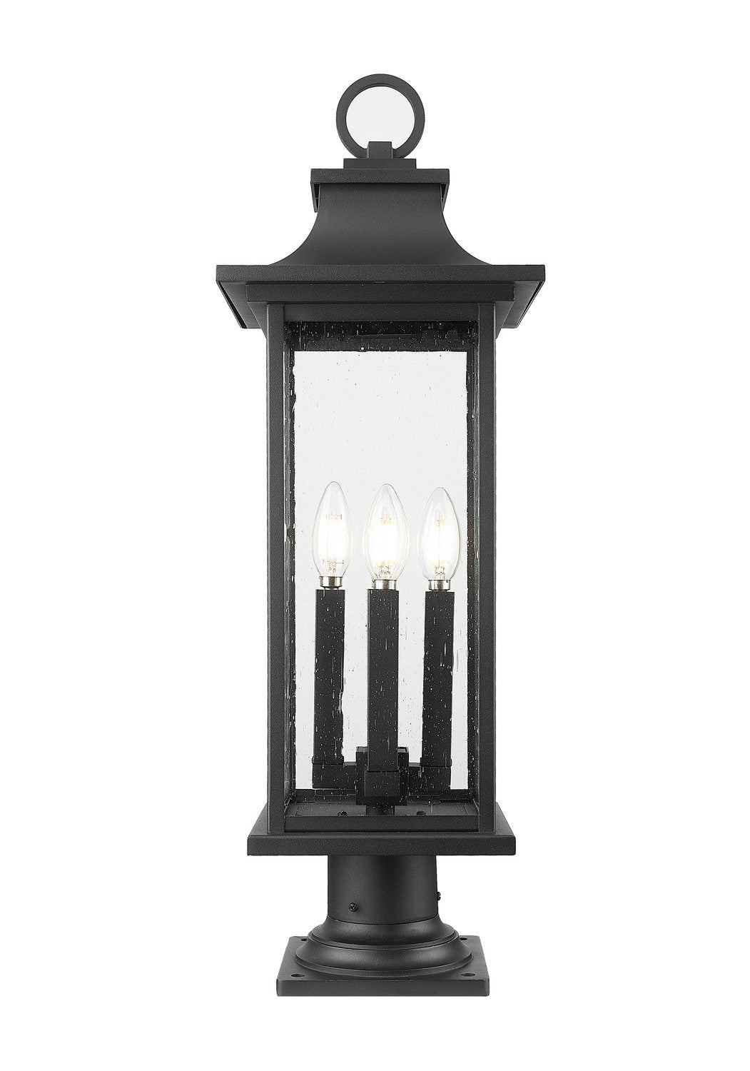 Z-Lite - 5017PHBR-533PM-BK - Four Light Outdoor Pier Mounted Fixture - Tiberius - Black