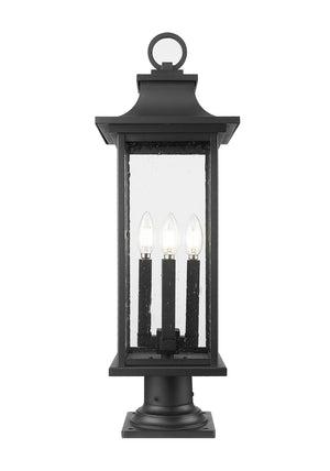 Z-Lite - 5017PHBR-533PM-BK - Four Light Outdoor Pier Mounted Fixture - Tiberius - Black