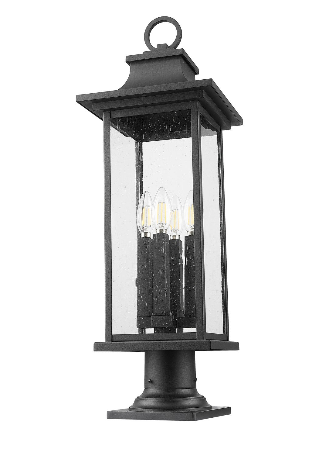 Z-Lite - 5017PHBR-533PM-BK - Four Light Outdoor Pier Mounted Fixture - Tiberius - Black