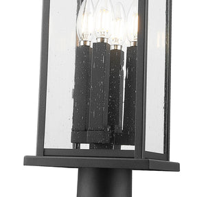 Z-Lite - 5017PHBR-533PM-BK - Four Light Outdoor Pier Mounted Fixture - Tiberius - Black