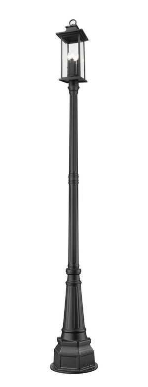 Z-Lite - 5017PHBR-564P-BK - Four Light Outdoor Post Mounted Fixture - Tiberius - Black